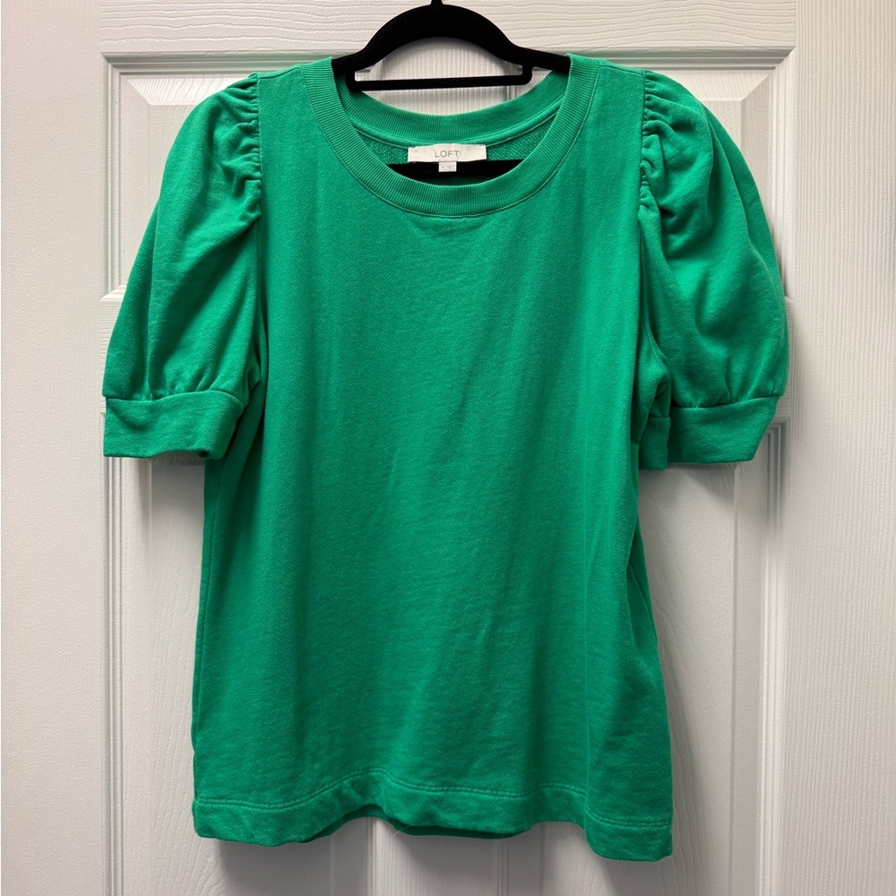 LOFT Puff Sleeve Terry Sweatshirt